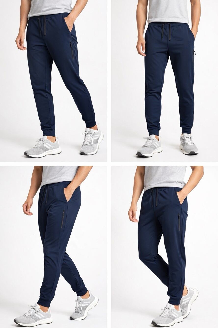 Asher Jogger Pants Mens Medium Blue Athletic Size Zip Pocket Drawstring NWT